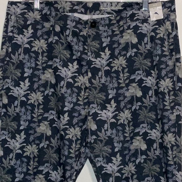 TOMMY BAHAMA GOLF PERFORMANCE KEHOE BEACH PALMS BLUEVGREY FLORAL PANTS 40x32 NWT